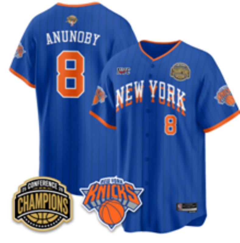 Men New York Knicks #8 Anunoby blue 2026 Nike NBA jersey 0715004